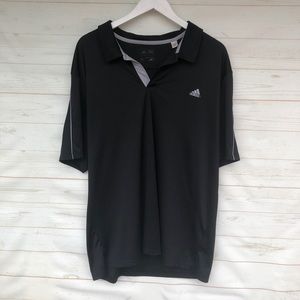 Black Adidas Buttoned-up Collard Shirt